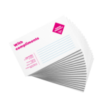 With compliment cards